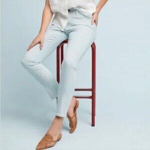 Anthropologie Pilcro Blue Pinstripe Mid Rise Skinny Jeans sz 30